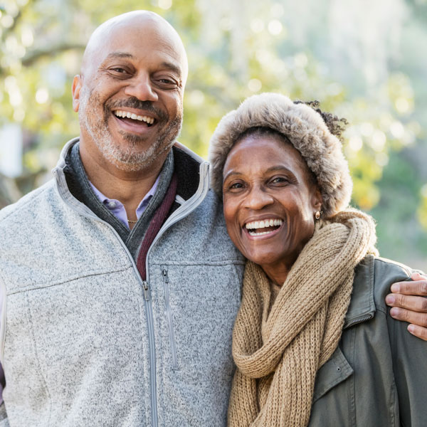 mature couple smiling